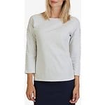 Fitness Mania - Striped Boat Neck Three-Quarter Sleeve Top