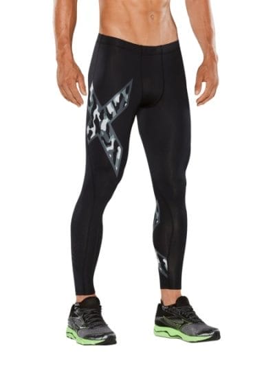 Fitness Mania - 2XU Mens Compression Tights - Black/Camo Greyscale