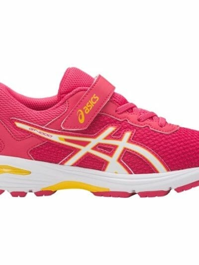 Fitness Mania - Asics GT-1000 6 PS - Kids Girls Running Shoes - Rouge Red/White/Vibrant Yellow