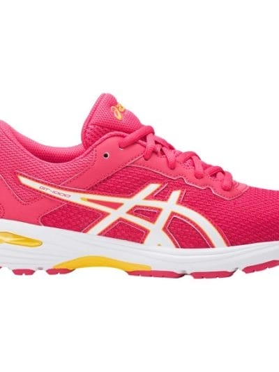 Fitness Mania - Asics Gel GT-1000 6 GS - Kids Girls Running Shoes - Rouge Red/White/Vibrant Yellow