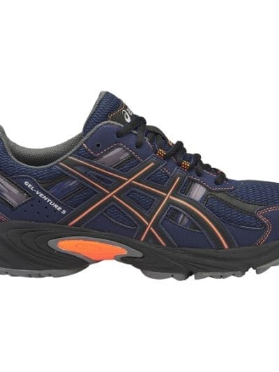 Fitness Mania - Asics Gel Venture 5 - Mens Trail Running Shoes - Indigo Blue/Hot Orange/Black