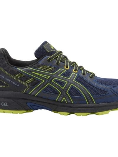 Fitness Mania - Asics Gel Venture 6 - Mens Trail Running Shoes - Indigo Blue/Black/Energy Green