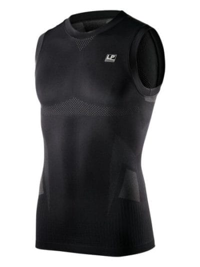 Fitness Mania - LP EmbioZ Back Support - Mens Compression Sleeveless Top - Black