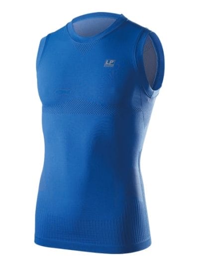 Fitness Mania - LP EmbioZ Back Support - Mens Compression Sleeveless Top - Blue