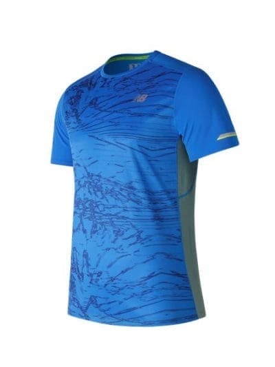 Fitness Mania - New Balance Ice Print Mens Running T-Shirt - Electric Blue