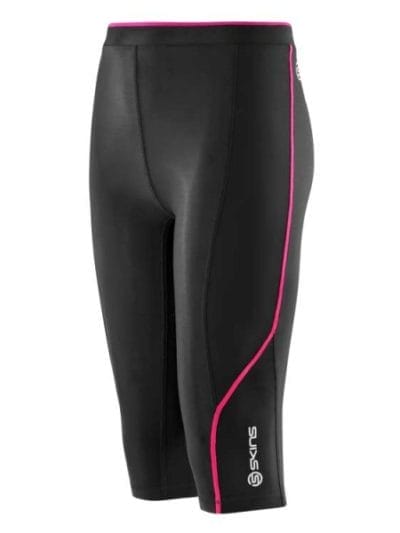 Fitness Mania - Skins A200 Youth Girls Compression 3/4 Tights - Black/Pink