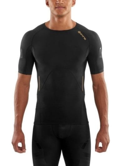 Fitness Mania - Skins A400 Mens Compression Short Sleeve Top (2017) - Oblique + Free Gym Bag