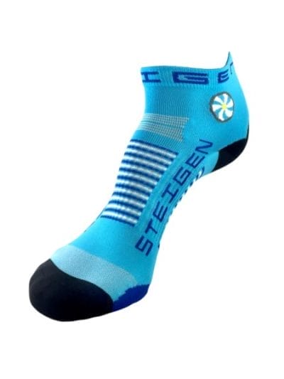 Fitness Mania - Steigen Quarter Length Running Socks - Blue/White