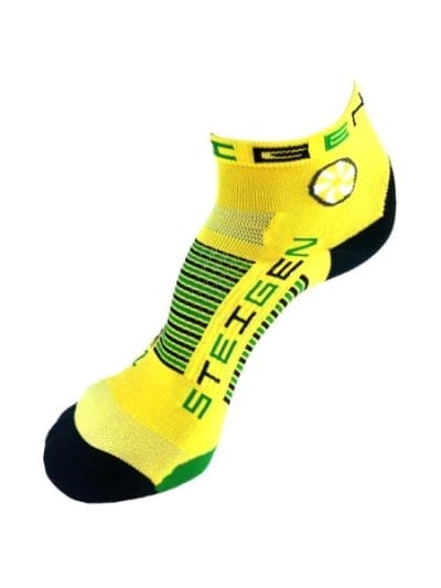 Fitness Mania - Steigen Quarter Length Running Socks - Bolt Yellow/Green
