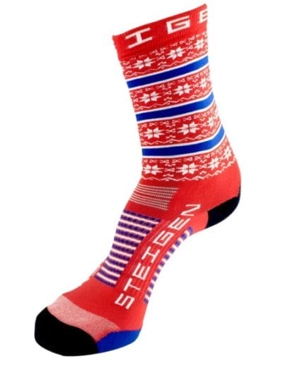 Fitness Mania - Steigen Three Quarter Length Running Socks - Xmas Red