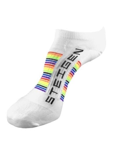 Fitness Mania - Steigen Zero Length Running Socks - White/Rainbow