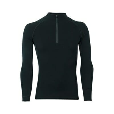 Fitness Mania - Sherpa Merino Wool Long Sleeve Zip Polo Black