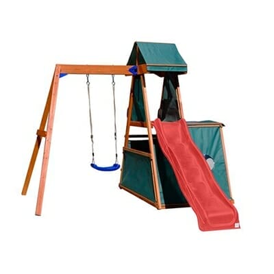 Fitness Mania - Lifespan Kids Hawke Swing Set: Red Slide
