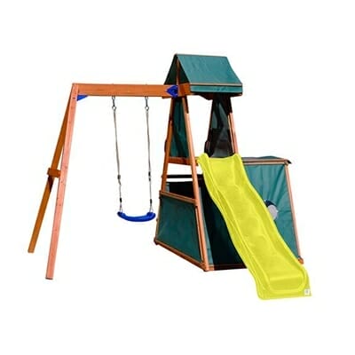 Fitness Mania - Lifespan Kids Hawke Swing Set: Yellow Slide