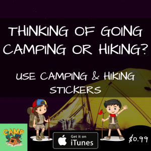 camping and hiking stickers banner