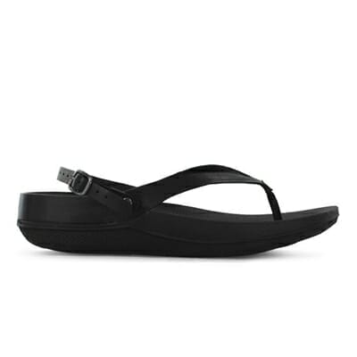 Fitness Mania - FITFLOP Womens Flip Leather Sandals Black