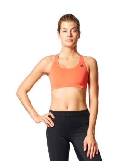 Fitness Mania - Adidas 3 Stripes Racerback Womens Sports Bra - Easy Orange
