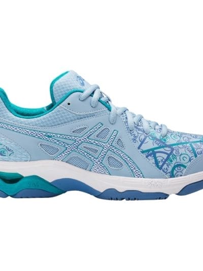 Fitness Mania - Asics Gel Netburner Academy 7 - Womens Netball Shoes - Airy Blue/White/Arctic Aqua