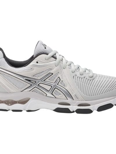 Fitness Mania - Asics Gel Netburner Ballistic - Womens Netball Shoes - Glacier Grey/Silver/Dark Grey