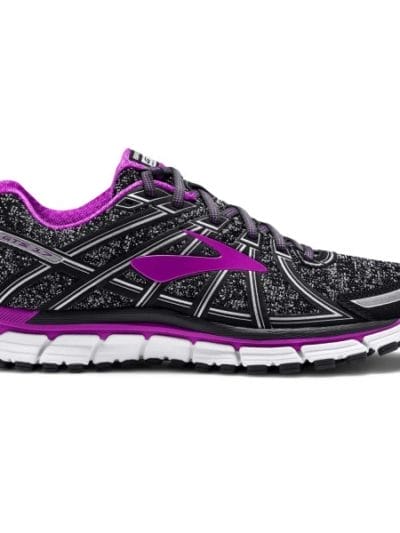 Fitness Mania - Brooks Knitted Adrenaline GTS 17 - Womens Running Shoes - Charcoal/Black/Purple
