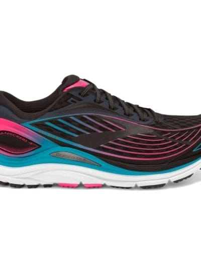 Fitness Mania - Brooks Transcend 4 - Womens Running Shoes - Black/Diva Pink/Teal Victory