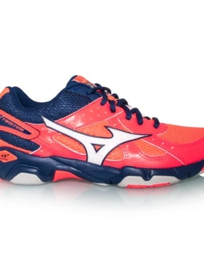 Fitness Mania - Mizuno Wave Twister 4 - Womens Netball Shoes - Fiery Coral/Blue Depths