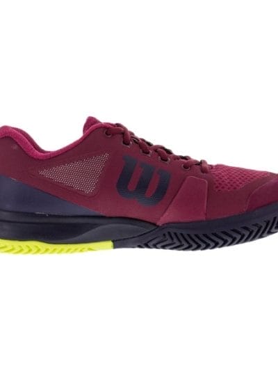 Fitness Mania - Wilson Rush Pro 2.5 AC Womens Tennis Shoes - Beet Red/Evening Blue/Safety Yellow