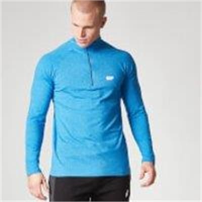Fitness Mania - Performance Long Sleeve 1/4 Zip Top - L - Blue