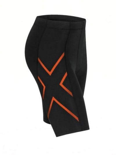 Fitness Mania - 2XU Mens Compression Shorts - Black/Sunburnt Orange