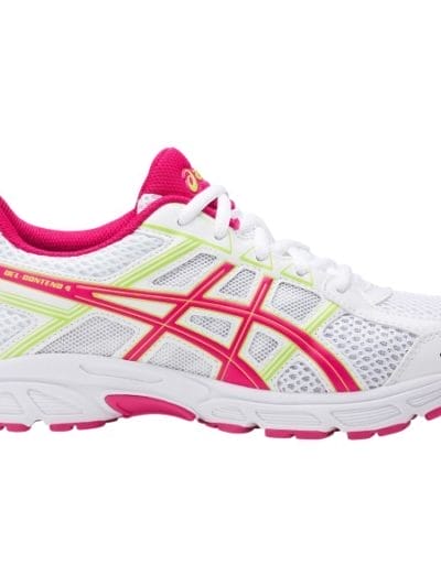 Fitness Mania - Asics Gel Contend 4 GS - Kids Girls Running Shoes - White/Pink Peacock/Energy Green