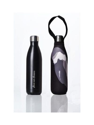 Fitness Mania - BBBYO Future Stainless Steel Bottle + Black Wave Carry Cover - 1L - Silver