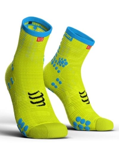 Fitness Mania - Compressport Pro Racing V3.0 - High Cut Running Socks - Fluo Yellow