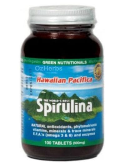 Fitness Mania - Green Nutritionals Hawaiian Pacifica Spirulina - 100 Tablets
