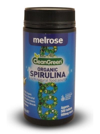 Fitness Mania - Melrose Clean Green Organic Spirulina 500mg - 500 Tablets