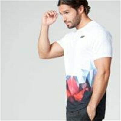 Fitness Mania - Digital Geo Print T-Shirt - L - Black