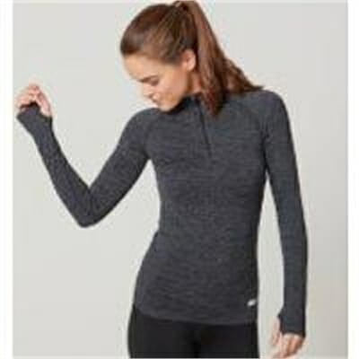 Fitness Mania - Myprotein Women's Seamless 1/4 Zip Top - S - Black