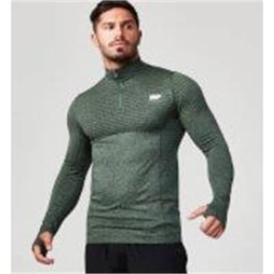 Fitness Mania - Seamless 1/4 Zip Top - XL - Green/Blue