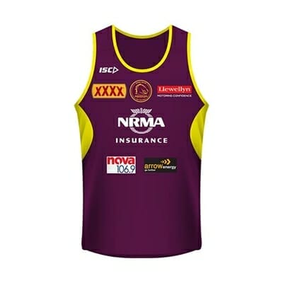 Fitness Mania - Brisbane Broncos Training Singlet 2018