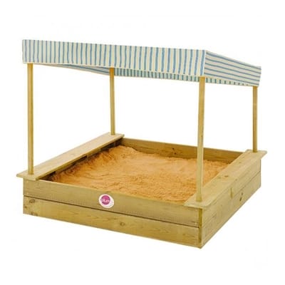 Fitness Mania - Plum Palm Beach Wooden Sandpit with Canopy