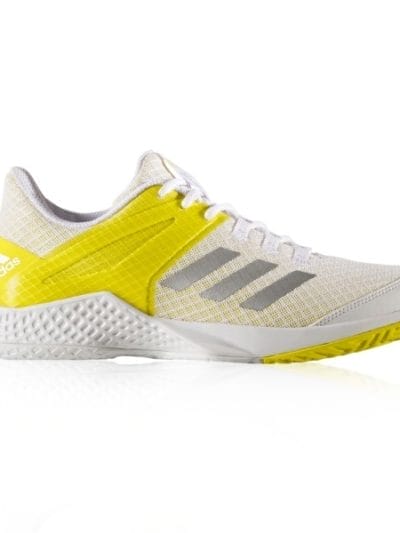 Fitness Mania - Adidas Adizero Club - Womens Tennis Shoes - White/Silver/Yellow