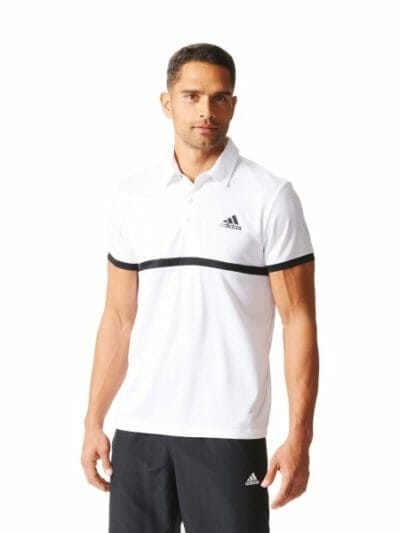 Fitness Mania - Adidas Court Mens Tennis Polo Shirt - White/Black