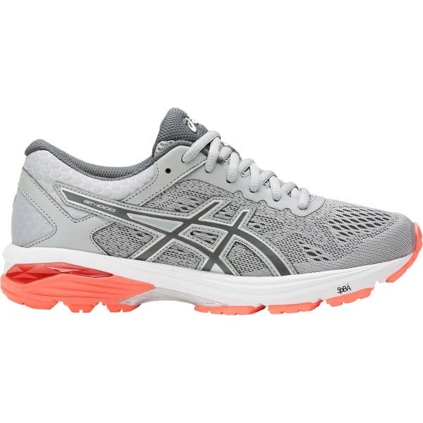 Fitness Mania - Asics GT-1000 6 (D) - Womens Running Shoes - Mid Grey/Carbon/Flash Coral