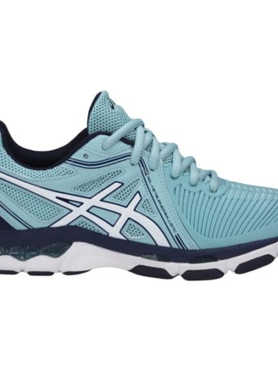 Fitness Mania - Asics Gel Netburner Ballistic - Womens Netball Shoes - Porcelain Blue/White/Indigo Blue
