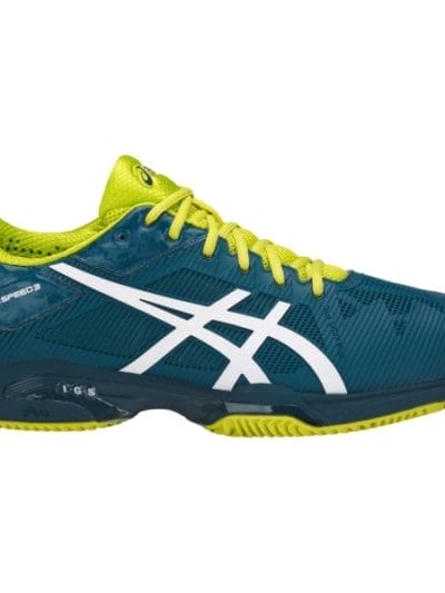 Fitness Mania - Asics Gel Solution Speed 3 Herringbone - Mens Tennis Shoes - Ink Blue/White/Sulphur Spring