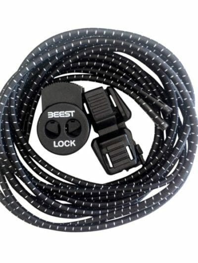 Fitness Mania - Beest Lock Multisport Elastic Shoe Laces - Black