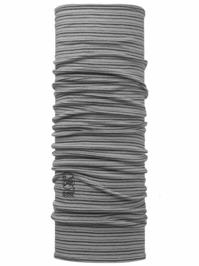 Fitness Mania - Buff Wool Head/Neck/Face Tube - Light Grey Stripes