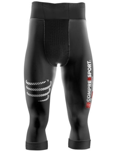 Fitness Mania - Compressport Pirate Mens 3/4 Compression Tights - Black