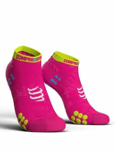 Fitness Mania - Compressport Pro Racing V3.0 - Low Cut Running Socks - Fluo Pink