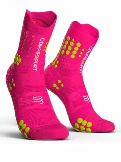 Fitness Mania - Compressport Pro Racing V3.0 - Trail Running Socks - Fluo Pink