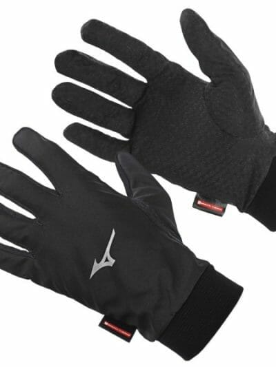 Fitness Mania - Mizuno Breath Thermo Wind Guard Gloves - Unisex Running Gloves - Black